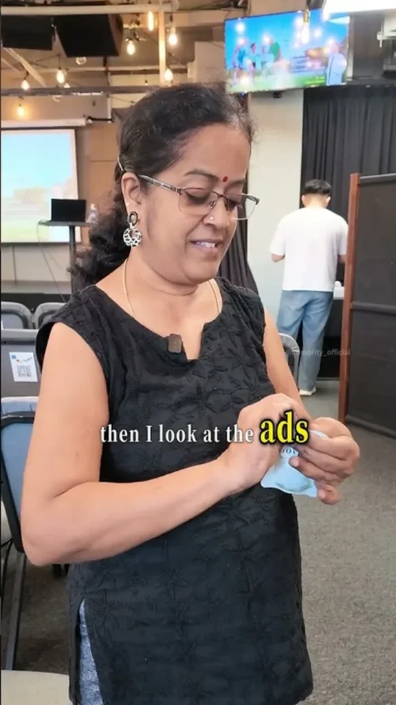 Sumathi Kumar — still from their MOVEON customer video