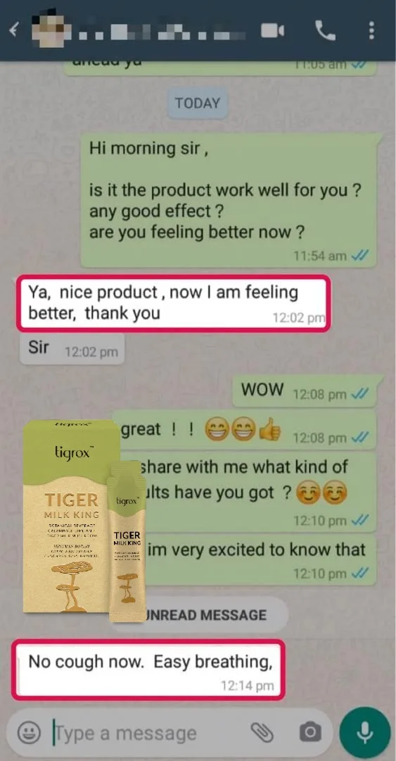 Customer message — easier breathing