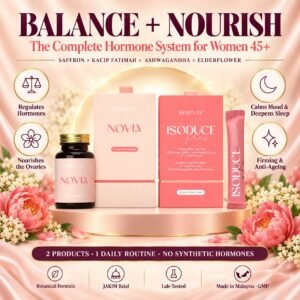 FEMOIRE Bloom set: NOVIA 60 vegetable capsules and ISODUCE Plus 20 sachets