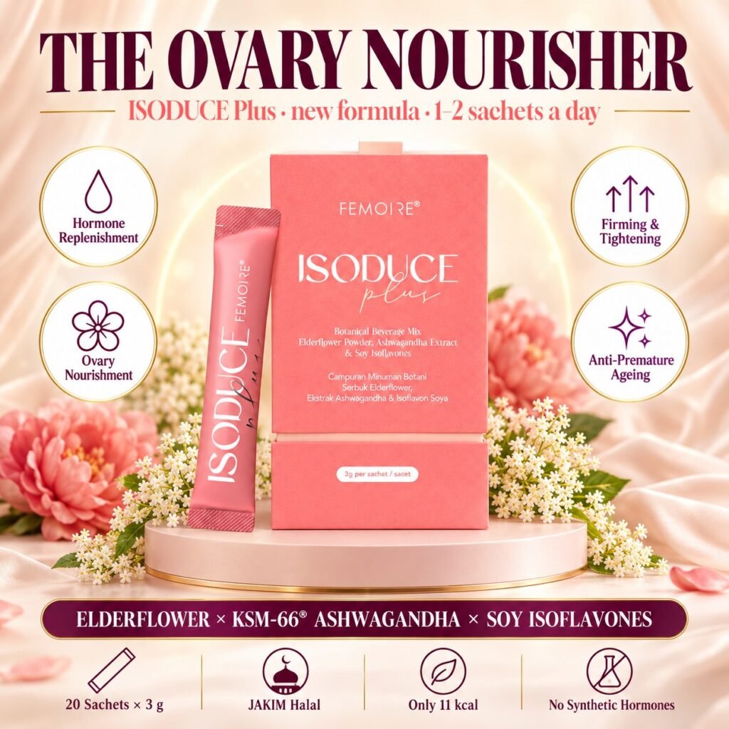 FEMOIRE ISODUCE Plus box and sachet, 20 sachets × 3 g
