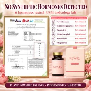 NOVIA lab screening: no synthetic hormones detected (USM report PRN2025/134)
