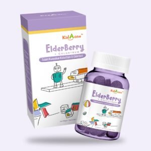 KidAOne Elderberry + Colostrum box and bottle, 60 chewable tablets (60 g)