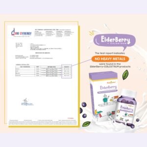 Laboratory certificate: no heavy metals found in KidAOne Elderberry + Colostrum