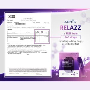 SGS test report: RELAZZ free from 365 drugs, including sedatives