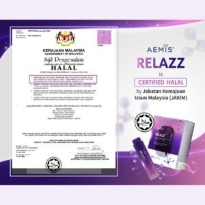 JAKIM halal certificate for AEMIS RELAZZ, valid until May 2028