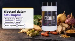Six botanicals in one capsule: Tongkat Ali, Tribulus terrestris, Epimedium, maca, Butea superba and Cuscuta chinensis.