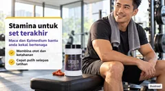 Illustration: a man training. Stamina for the last set: maca and Epimedium help you keep your pace.