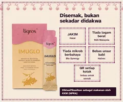 Halal JAKIM, tiada logam berat (SGS Malaysia), tiada mikrob berbahaya (Bio Synergy), bebas unsur babi (Halvec) dan pelekat QR pada setiap kotak.
