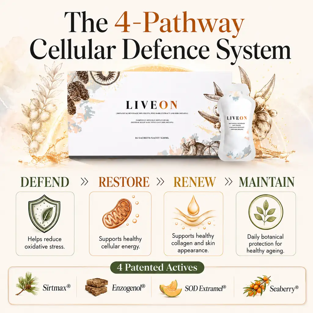 LIVEON 4-pathway cellular defence system