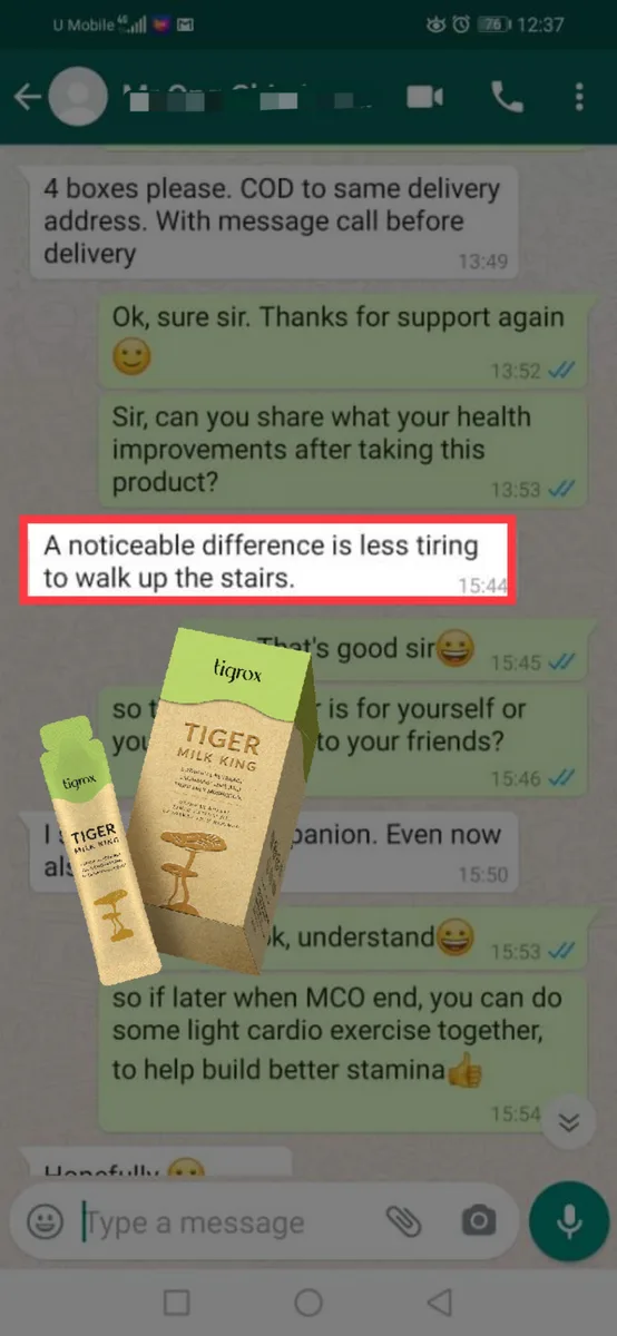 Customer message — less tiring on the stairs