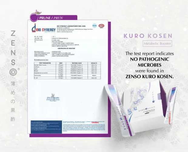 Kuro Kosen certificate — microbiological testing