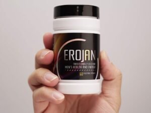 EROJAN men's energy capsules in a lifestyle photo