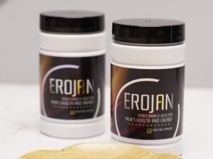 EROJAN men's energy capsules in a lifestyle photo