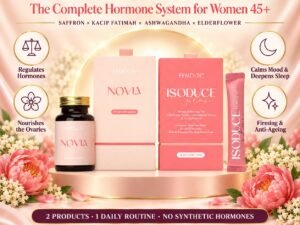 FEMOIRE Bloom set: NOVIA 60 vegetable capsules and ISODUCE Plus 20 sachets