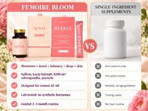 FEMOIRE Bloom compared with single-ingredient supplements