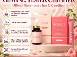 FEMOIRE Bloom trust: JAKIM Halal, KKM-registered NOVIA and QR-verified sealed boxes
