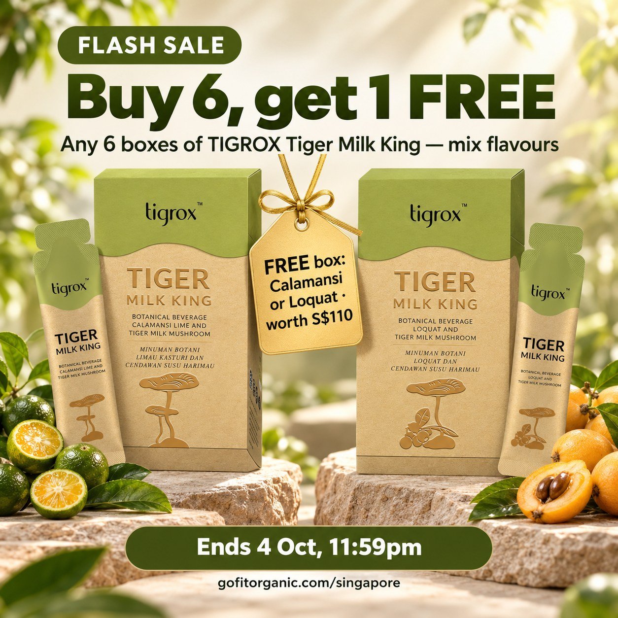Flash sale until 4 Oct, 11:59pm: Buy 6 boxes, get 1 FREE