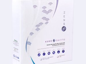 ZENSO Kuro Daitto box side with high protein, high fibre and no added sugar icons