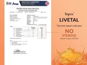 National Poison Centre (USM) steroid screening report for TIGROX LIVETAL