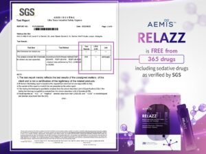 SGS test report: RELAZZ free from 365 drugs, including sedatives