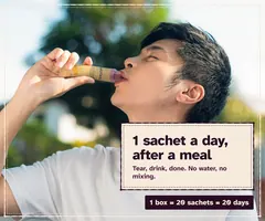 How to take it: one sachet a day after a meal, straight from the sachet. One box of 20 sachets lasts 20 days.