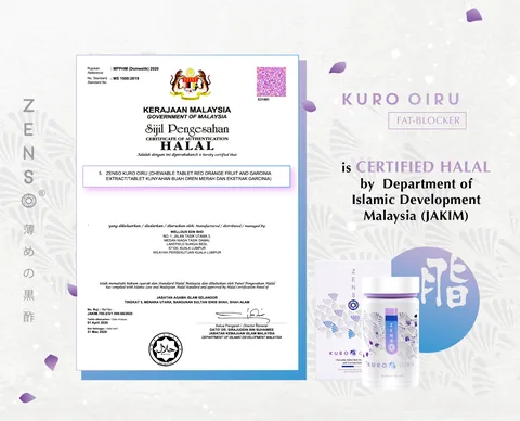 JAKIM halal certificate card for ZENSO Kuro Oiru