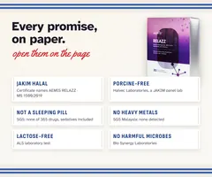 The papers: JAKIM Halal, porcine-free (Halvec), not a sleeping pill (SGS), no heavy metals (SGS Malaysia), lactose-free (ALS) and no harmful microbes (Bio Synergy).