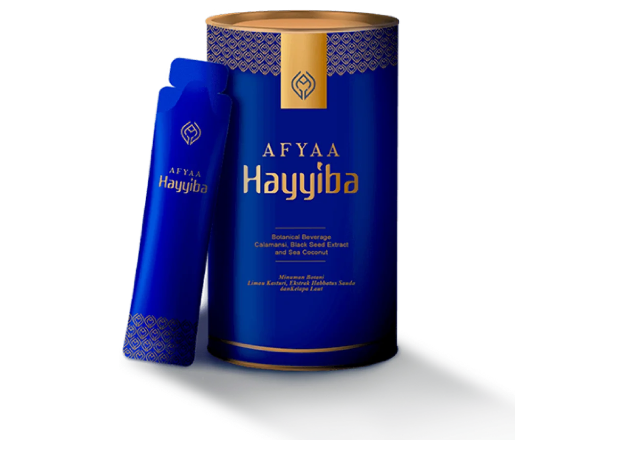 AFYAA Hayyiba: the tin and a sachet